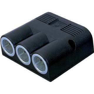 Cigarettænderstik Pro Car Triple Surface Mounted Power Socket, udenpåliggende, kvadratisk, 12 / 24 V, 20 A