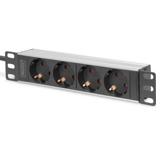 Digitus DN-95418 strømforsyningsenhed (PDU) 4 AC stikkontakt(er) 0U/1U Sort
