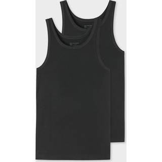Schiesser Herren Unterhemd schwarz Baumwolle & Mix unifarben