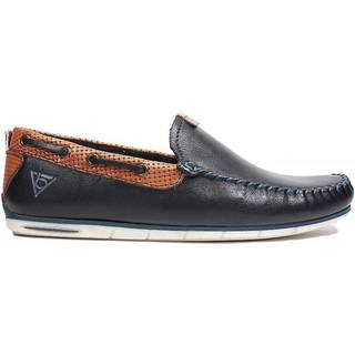bugatti Herren Mokassin blau Glattleder