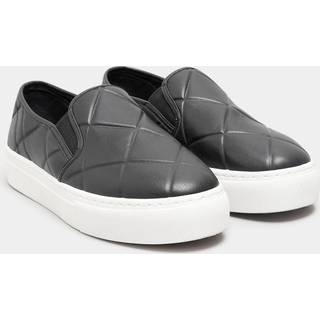 Yours Curve Yours Curve Black Extra-Wide Fit Quilted Slip on Trainers