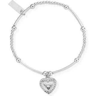 ChloBo Cute Mini Star Heart Bracelet - Silver - 18cm
