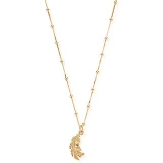 ChloBo Gold Feather Heart Necklace - Gold - 46cm