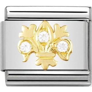 Nomination Classic - DAILY LIFE Edelstahl, 18K-Gold und Cubic Zirc. (Lilie WEISS) - weiß
