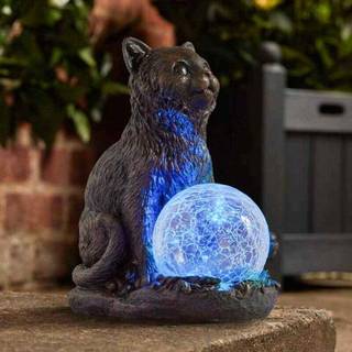 Solcellehavekat med kugleformet ornament - Mystic Mog solcellelys