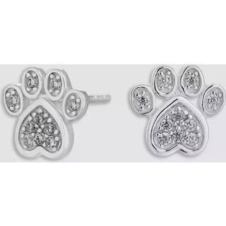 Simply Silver Simply Silver Silver Tone 925 Cubic Zirconia Paw Print Stud Earrings