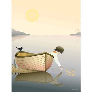Tilbud: Spar 40% - Boy In a Boat - Plakat 15x21 cm fra ViSSEVASSE