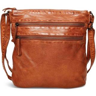 Pia Ries, rummelig skind crossbody, 066-cognac