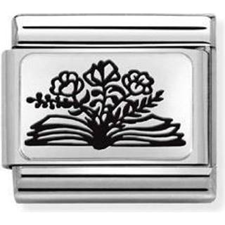 Nomination Book With Flowers Charm - Stainless Steel - Silver