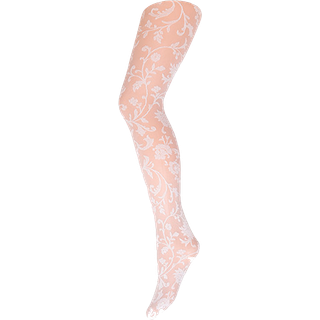 Decoy - Tights Flower Lace Hvid