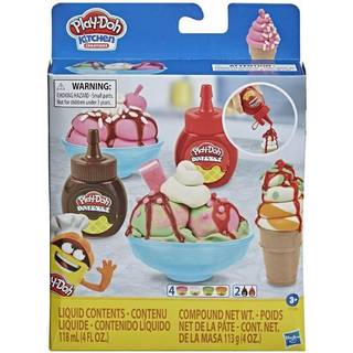 Play-Doh Kitchen Creations Double Drizzle Ice Cream Playset for Kids 3 ?r og op med 2 Drizzle-farver og 4 klassiske d?ser, der ikke er giftige