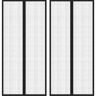 insektnet til dør 2 stk. med magneter 210x90 cm sort