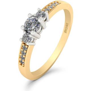 Josephine 14 Karat Guld Ring fra Henrik Ørsnes Design med Hvidguld og Brillanter 0,19 Carat W/SI