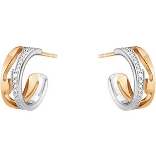 Georg Jensen Fusion åben ørering 1638 i rosaguld og hvidguld med brillanter
