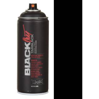 Montana BLACK Spraymaling, 400ml. Blackout Tarblack