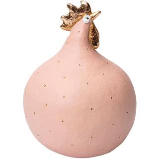 Høne Rose quartz/gold H 9,6cm