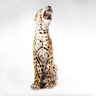 Leopard porcelænsfigur 86 cm - Design by ArtGlassVista
