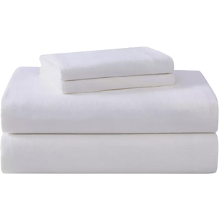 Laura Ashley Home - King Sheets Cotton Flannel Bedding Set b?rstet for ekstra bl?dhed og komfort (White King)