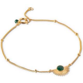 Enamel - Soleil armbånd i forgyldt sølv i Petrol Green