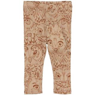 Soft Gallery - SGBaby Paula Hello Owl Wool Leggings Boy - Cuban Sand - 68/6 mdr.