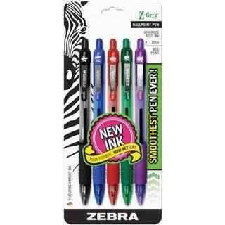 Zebra Pen Z -Grip udtrækkeligt kuglepen Pen Medium Point 1,0 mm Assorterede farver - 5 stykker