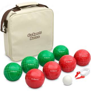 Gosports 100 mm regulering Bocce Set med 8 bolde Pallino -sag og m?ling af reb - Premium Official St?rrelse Set