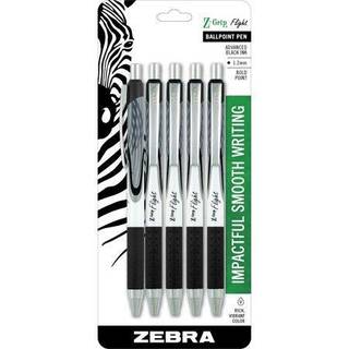 Zebra Pen Z-Grip Flight Remractable Ballpoint Pen Bold Point 1,2 mm sort bl?k 5-t?lling