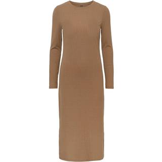 Pieces - PcKylie Ls O-Neck Midi Dress - Fossil