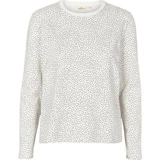Basic Apparel Elba T Shirt LS Hvid m Sorte Prikker-M
