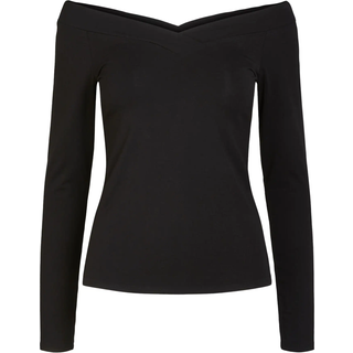 Pieces - Sort - Pcmaliva Ls Off Shoulder V-Neck Top - Large