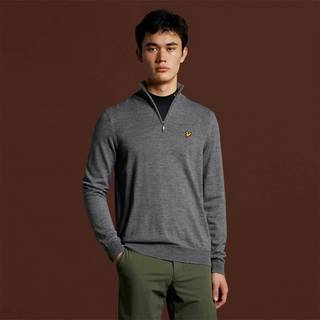 Lyle & Scott Golf Core 1/4 Zip Merino Jumper M Mid grey marl