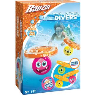 Banzai 6 stykker Whirl 'n Twirl Water/Pool Toy Dive Set