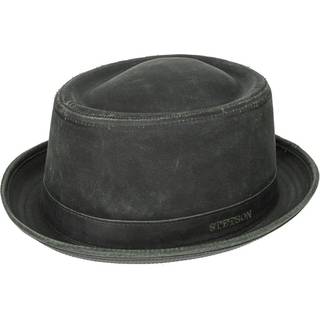Stetson Stetson Porkpie CO/PES Deep Brown Oilskin Look, 57 (M) / Brun Mørk / Pork Pie