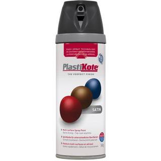 Twist &amp; spray satin sort ral 9005 plasti-kote 400ml