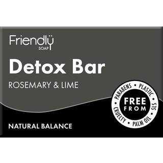 Friendly Soap - Friendly - Detox Bar Med Rosmarin, Lime & Kul - 95 Gram