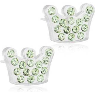 Blomdahl Brillance Princess Medicinsk Plastik Ørestikker med Swarovski Krystaller