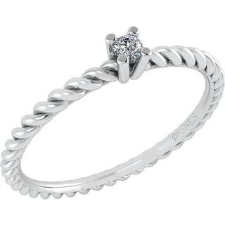 14 Karat Hvidguld Ring med Diamant DMN0345WG