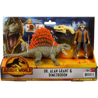Jurassic World Dominion Dr Alan Grant & Dimetrodon Human og Dino Pack med 2 actionfigurer Toy Gift Set and Acollection