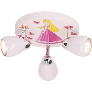 Rosafarvet LED loftlampe Princess 3 lyskilder