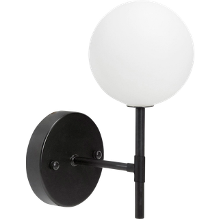 PR Home Sigma S væglampe, sort/opal, 1 lyskilde 25 cm glas