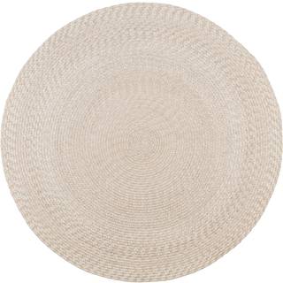 Meno - Tæppe i sandfarvet genbrugsplast, ø 120 cm