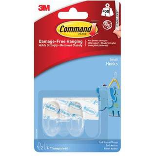 3M Command, små gennemsigtige kroge, 2 stk.