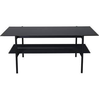 VonStaf sofabord med hylde 60x120 cm glas sort marmor dekor.
