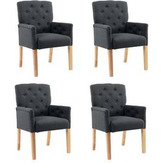 Spisebordsstol Med Armlæn Stof - 4 / Beige