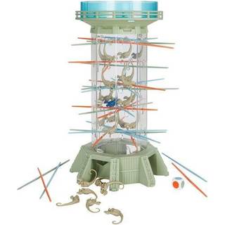 Mattel Games Kerplunk Jurassic World Dominion Kids & Family Game med Velociraptor Dinosaurs Tower Sticks Die & Stickers