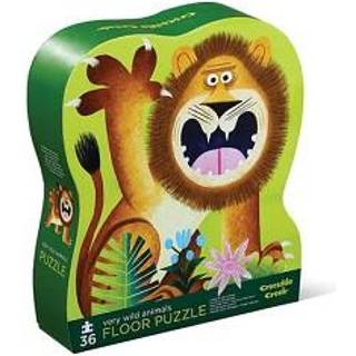 Crocodile Creek meget vilde dyr 36-delt gulvpuslespil - med kraftig formet ?ske til opbevaring Stor 20"""" x 27"""" fuldf?rt st?rrelse designet til b