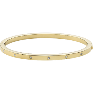 Fossil Sadie Shine Bright Gold-Tone Stainless Steel Cuff Women's Bracelet JF03872710
