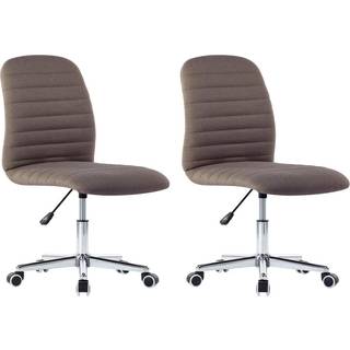 spisebordsstole 2 stk. stof gråbrun