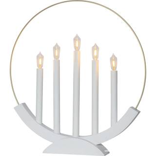 Brace LED-lysestage, 5 lyskilder, hvid/guld