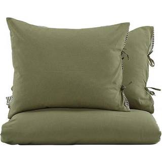 Venture Design Jenna sengesæt Hvid/mosgrøn 240 x 220 cm